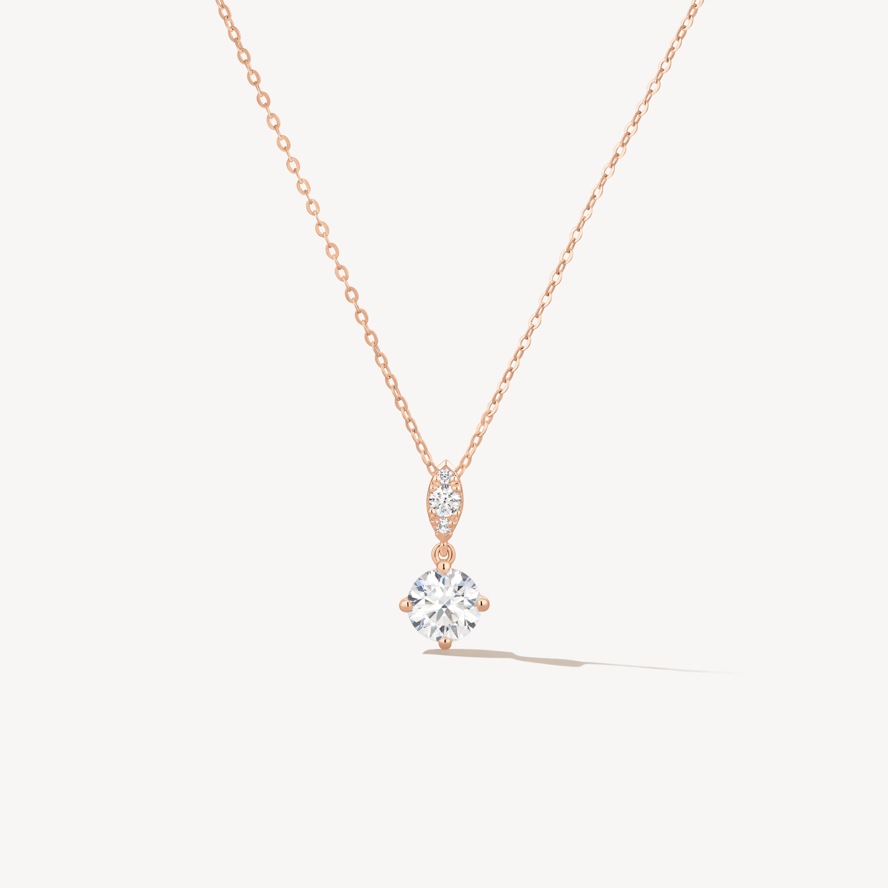 Aerial Petite Drop 鑽石項鏈, 18K 玫瑰金, large