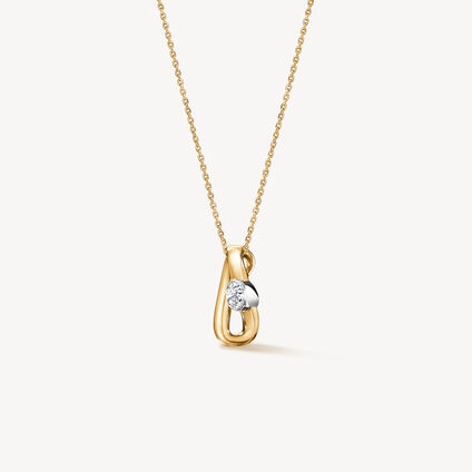 INSIDE/OUT Single Diamond Pendant Necklace, 18K Yellow Gold, large