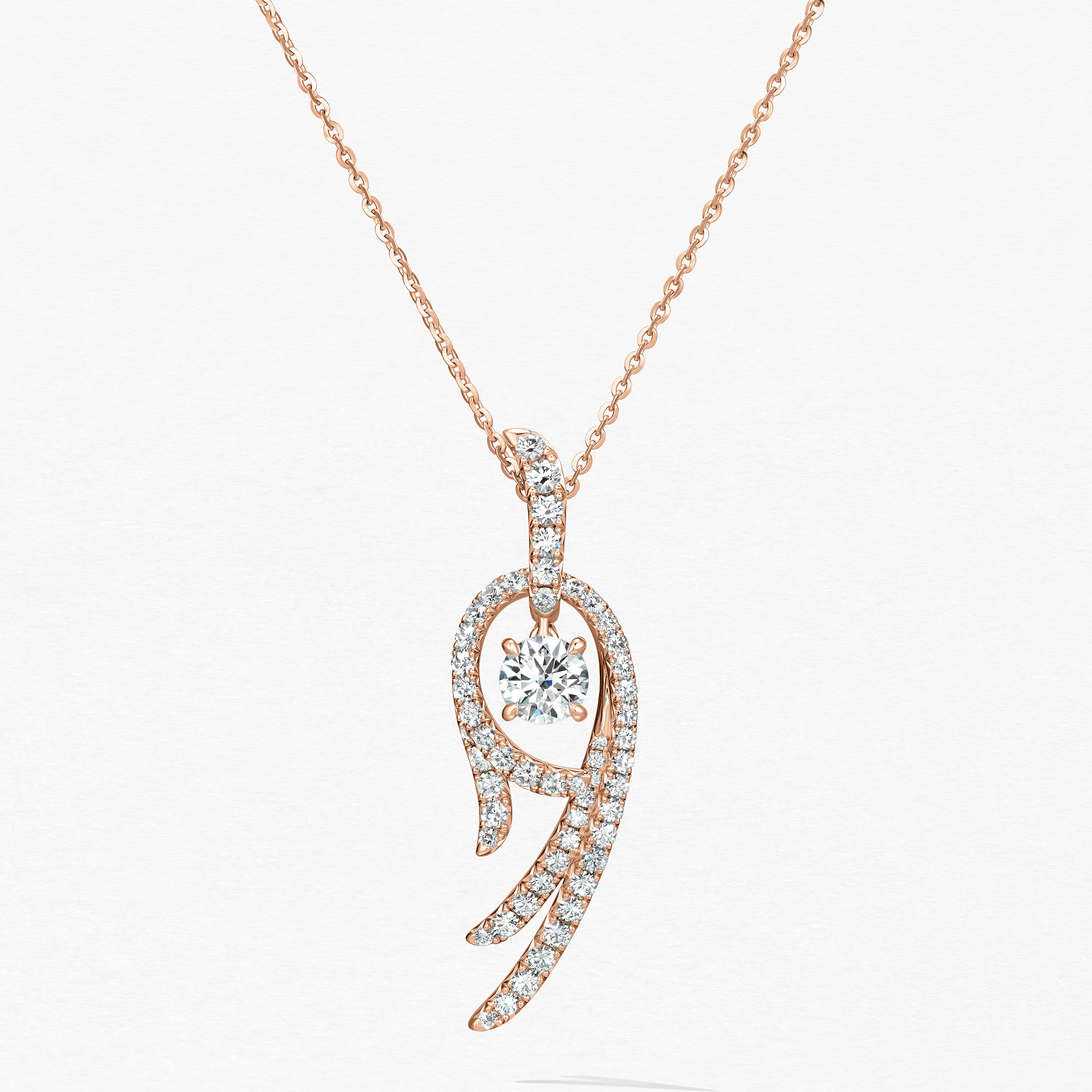 Vela Twisted Pendant, 18K Rose Gold, large