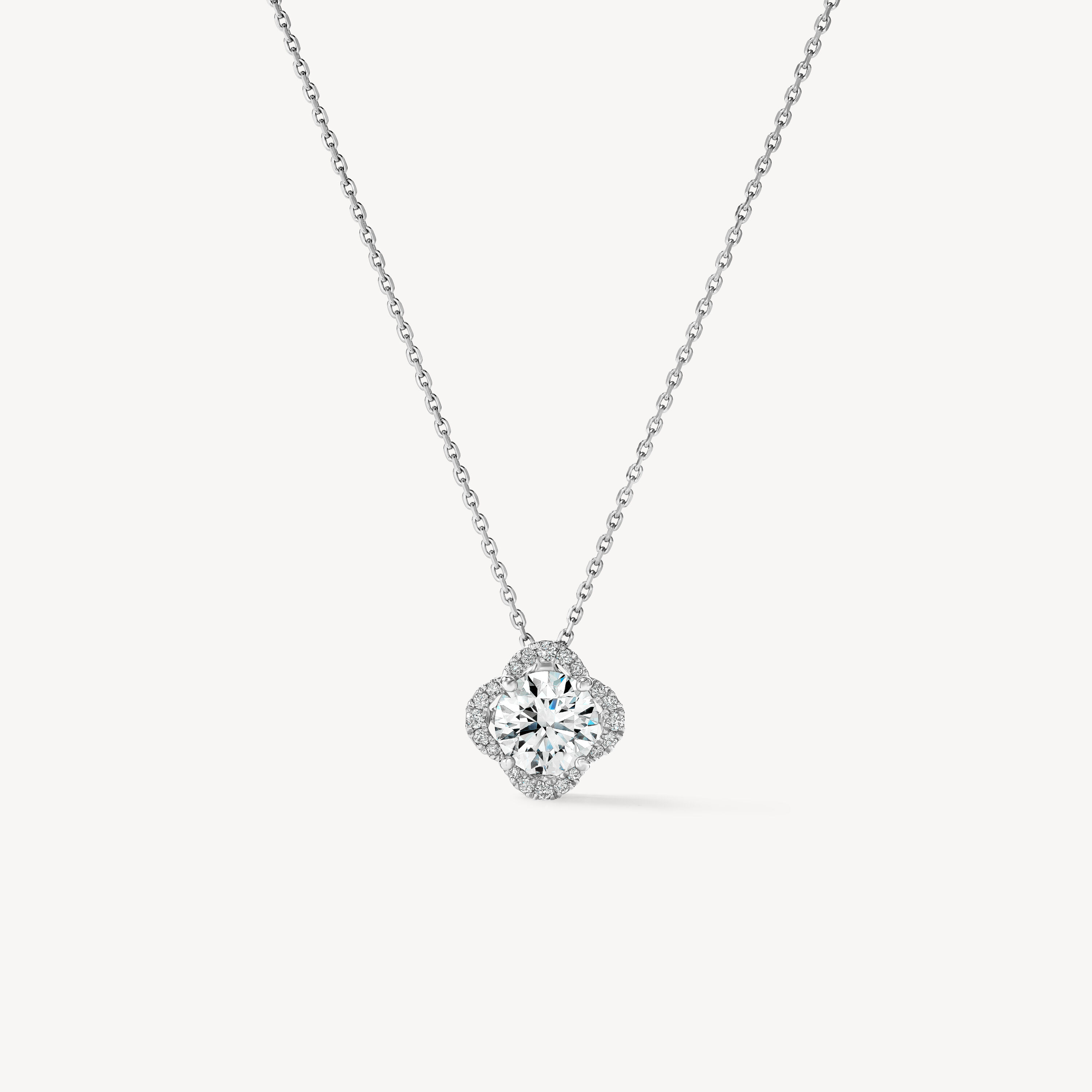 Timeless 鑽石項鏈, 18K 白金, large