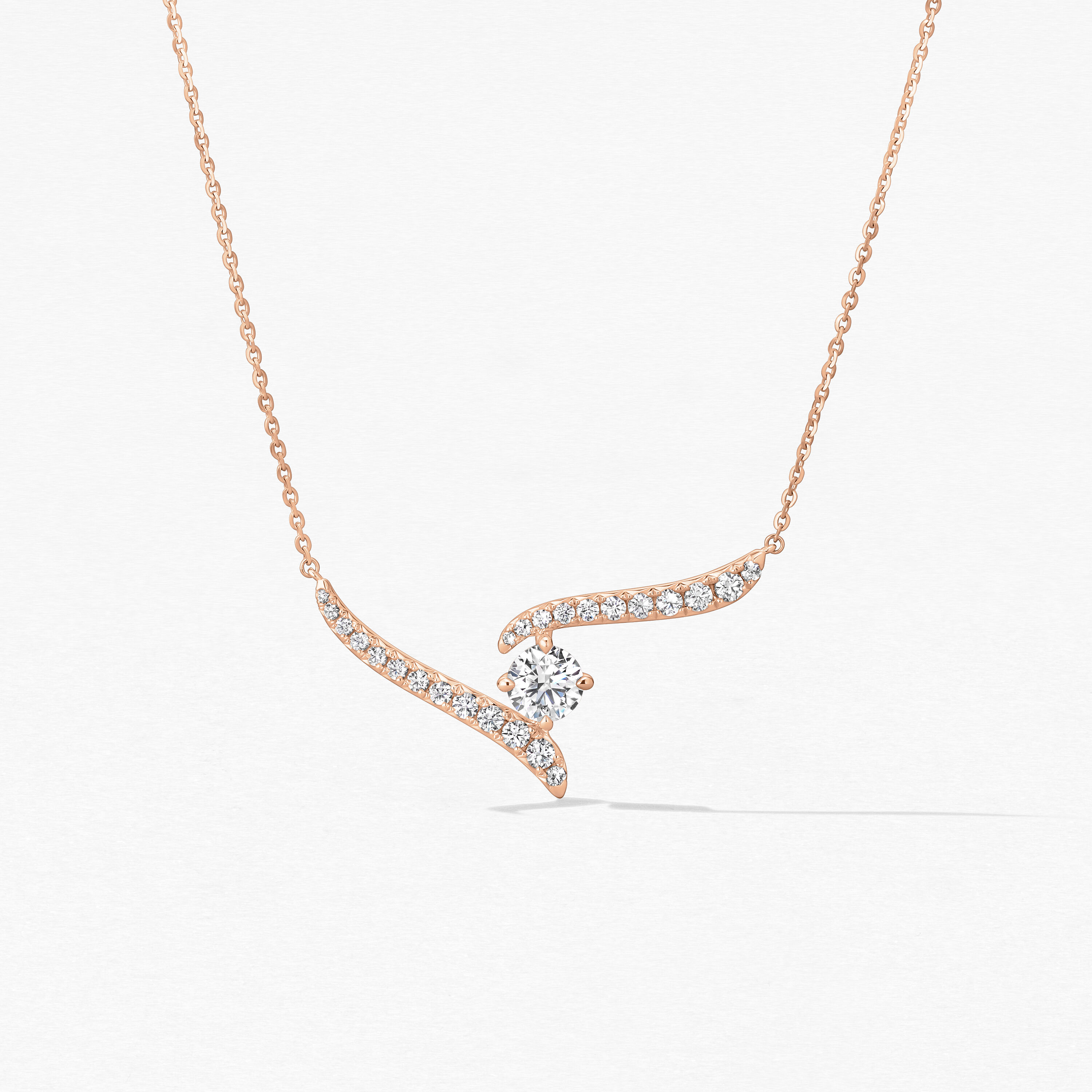 Vela Crossover Pendant, 18K Rose Gold, large