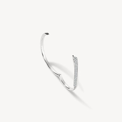 INSIDE/OUT Diamond Flip Bangle, 18K White Gold, large