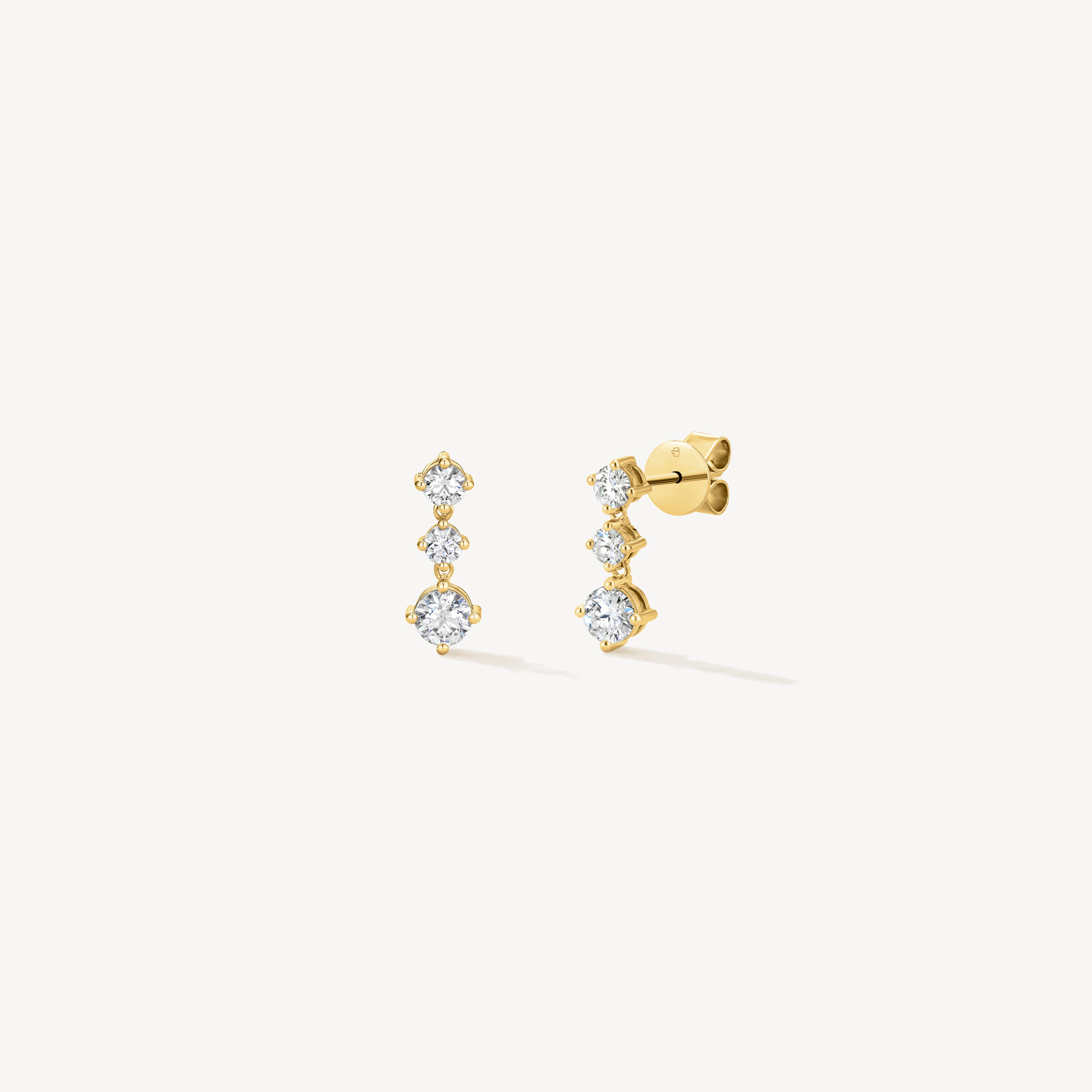 Cascade Mini Drop Earrings, 18K Yellow Gold, large