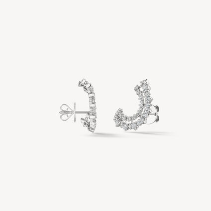 Aerial Double Sunrise Earrings - Small, 18K White Gold, large