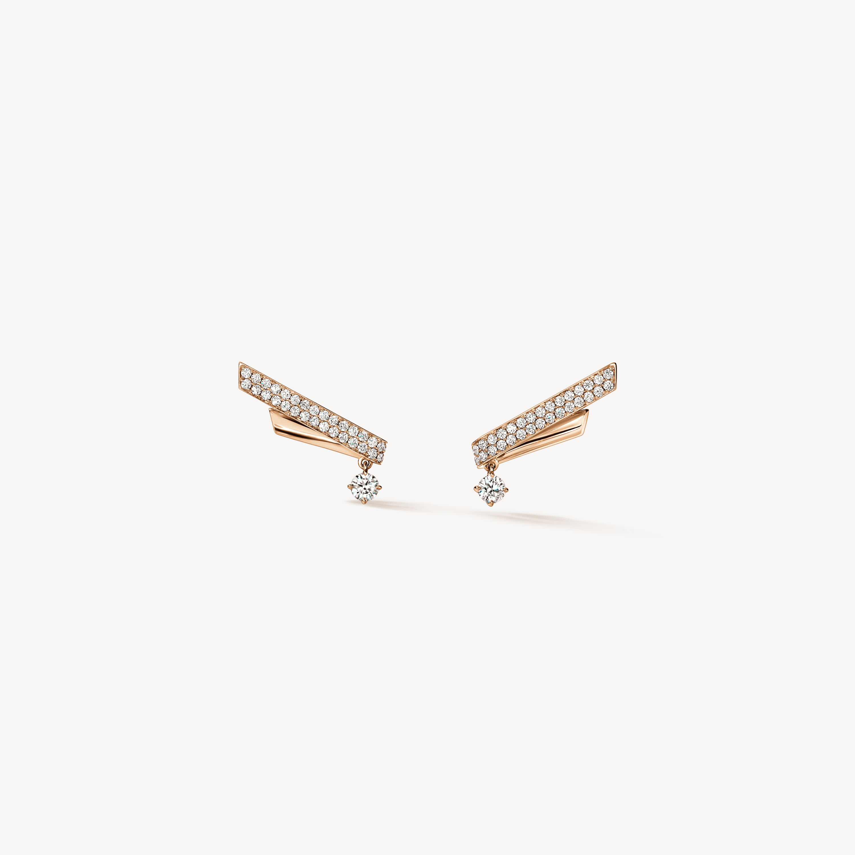 INSIDE/OUT Flip 爬耳式鑽石耳環, 18K 玫瑰金, large
