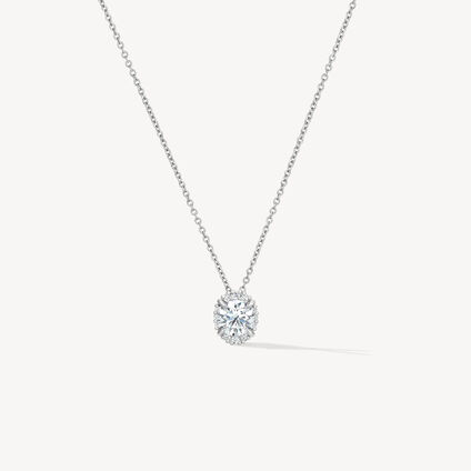 Ellipse鑽石項鍊, 18K 白金, large