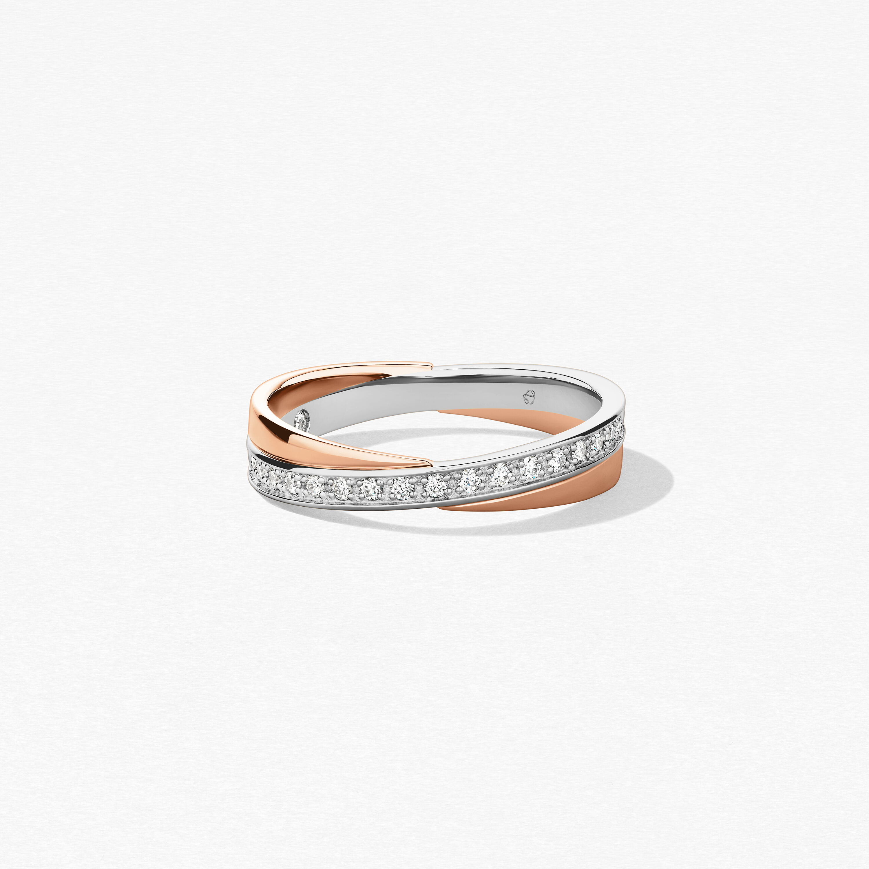 Embrace 結婚對戒, 鉑金和18K 玫瑰金, large