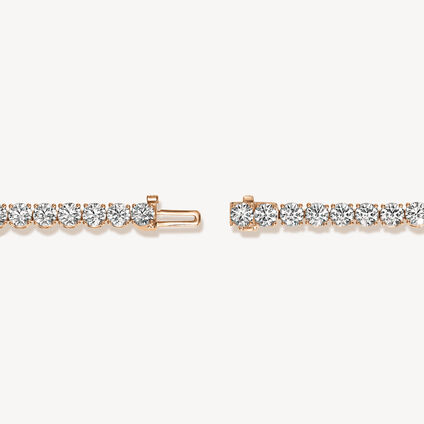 Basic 4-Prong Line Necklace, 18K Rose Gold, large