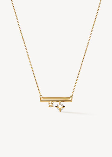 BARRE Floating 迷你鑽石項鏈, 18K 黄金 BARRE Floating 迷你鑽石項鏈, 18K 黄金, large