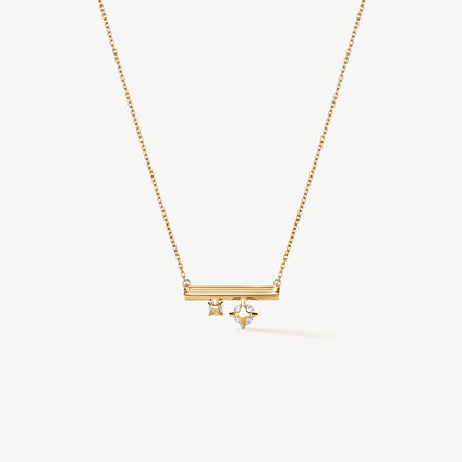 BARRE Floating 迷你鑽石項鏈, 18K 黄金 BARRE Floating 迷你鑽石項鏈, 18K 黄金, large