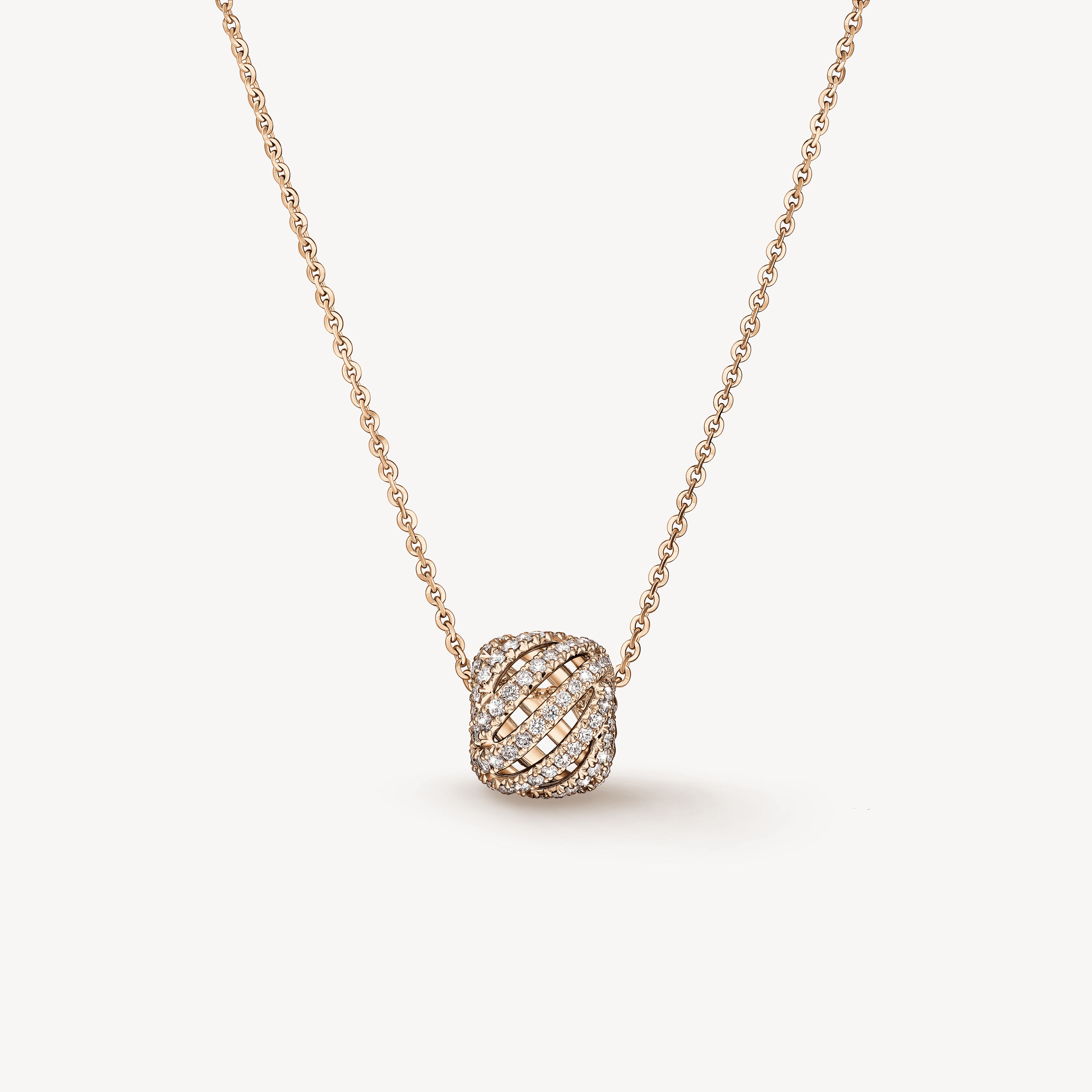 VELA Ethereal Rondel Pendant Necklace, 18K Rose Gold, large