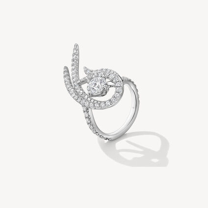 VELA Twisted Cocktail 鑽石戒指, 18K 白金, large