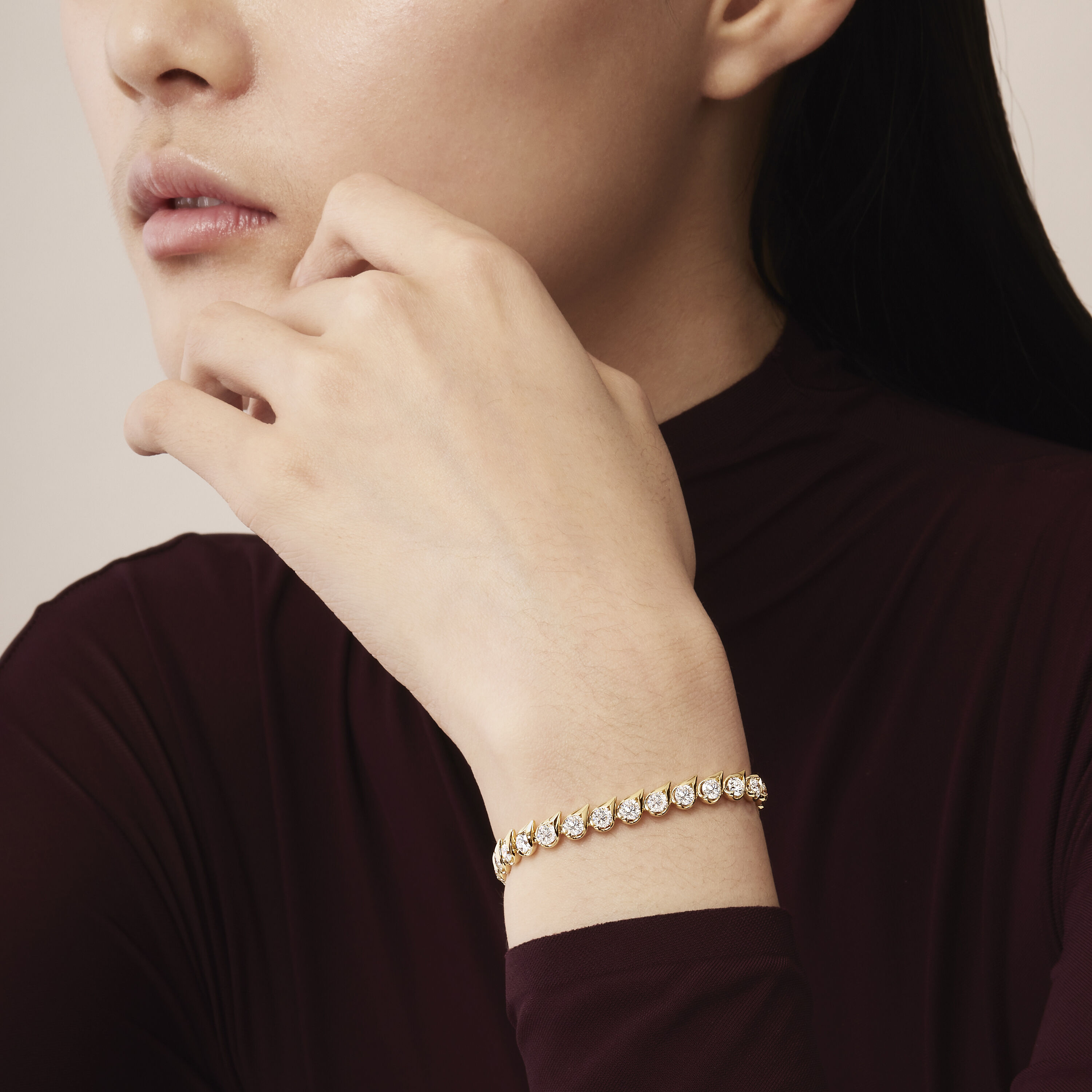 LU Droplet Bracelet, 18K Yellow Gold, large