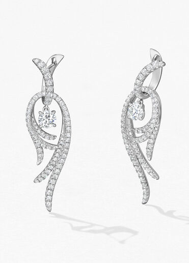 Vela Twisted Drop 鑽石耳環 (小), 18K 白金 Vela Twisted Drop 鑽石耳環 (小), 18K 白金, large