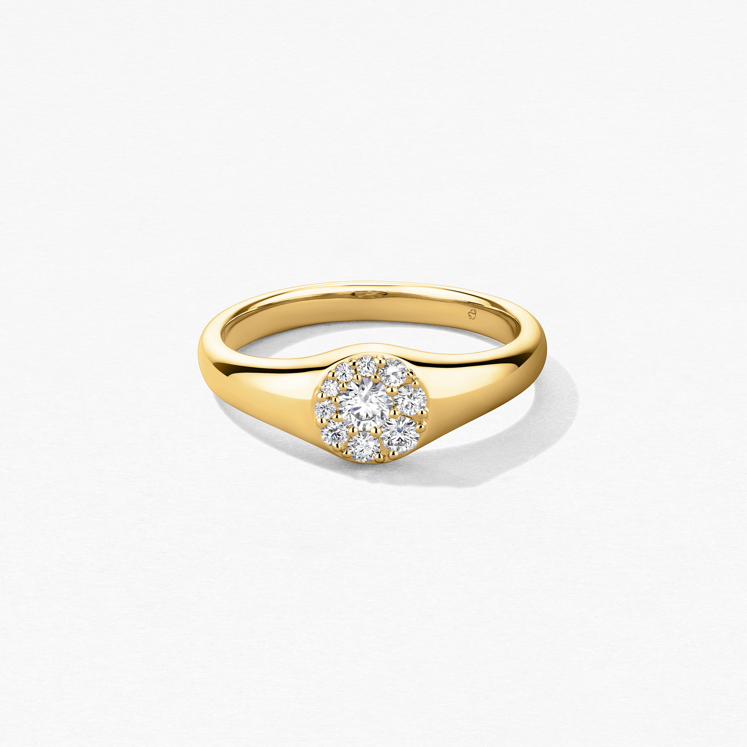 Tessa Circle Signet Ring, 18K Yellow Gold, large
