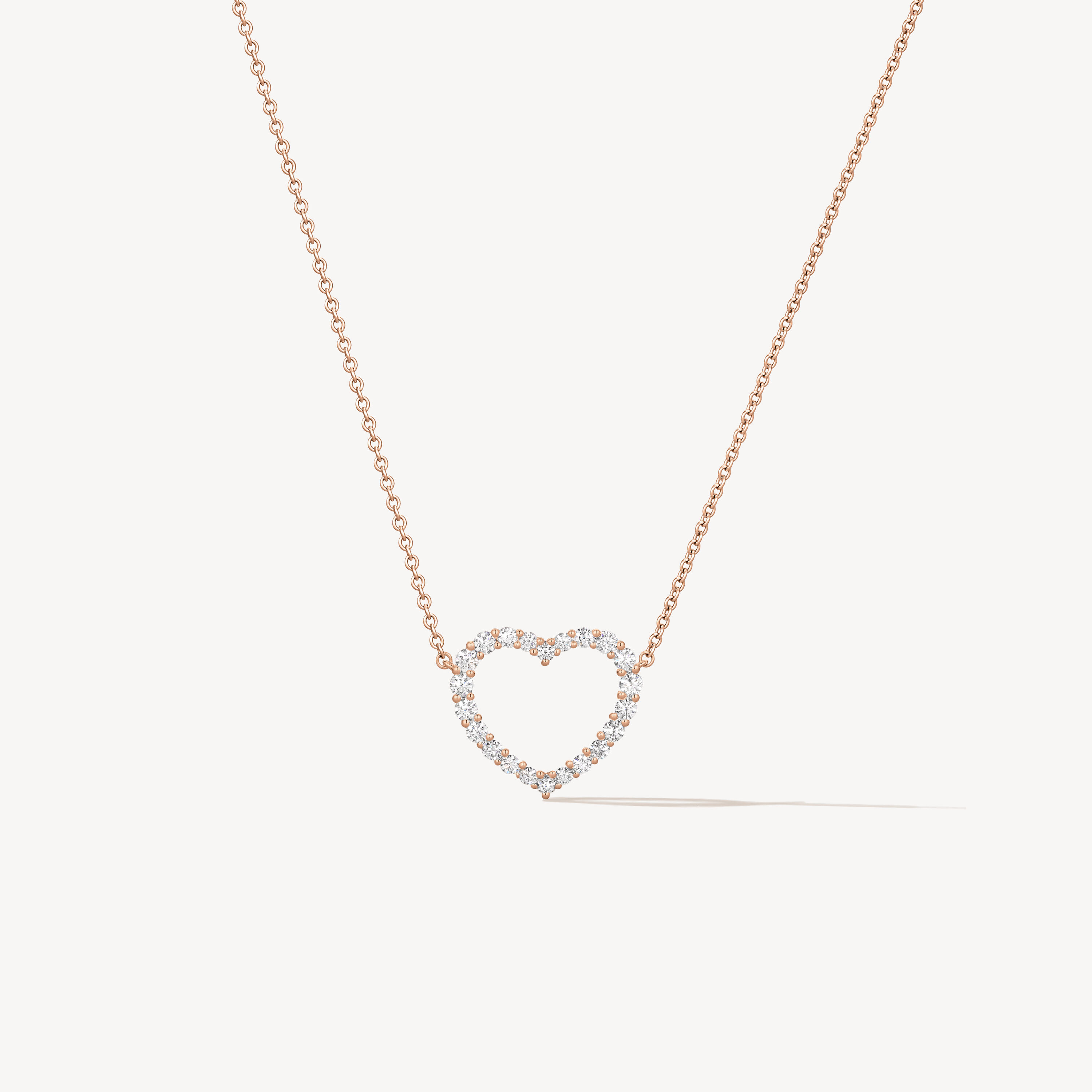Signature Heart Pendant Necklace - Large, 18K Rose Gold, large