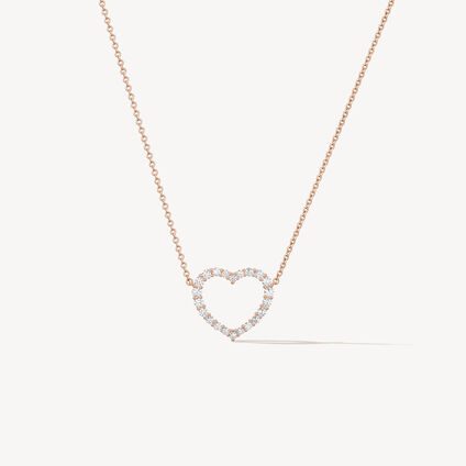 Signature Heart Pendant Necklace - Large, 18K Rose Gold, large