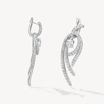 VELA Twisted Drop 鑽石耳環 (大)　, 18K 白金, large