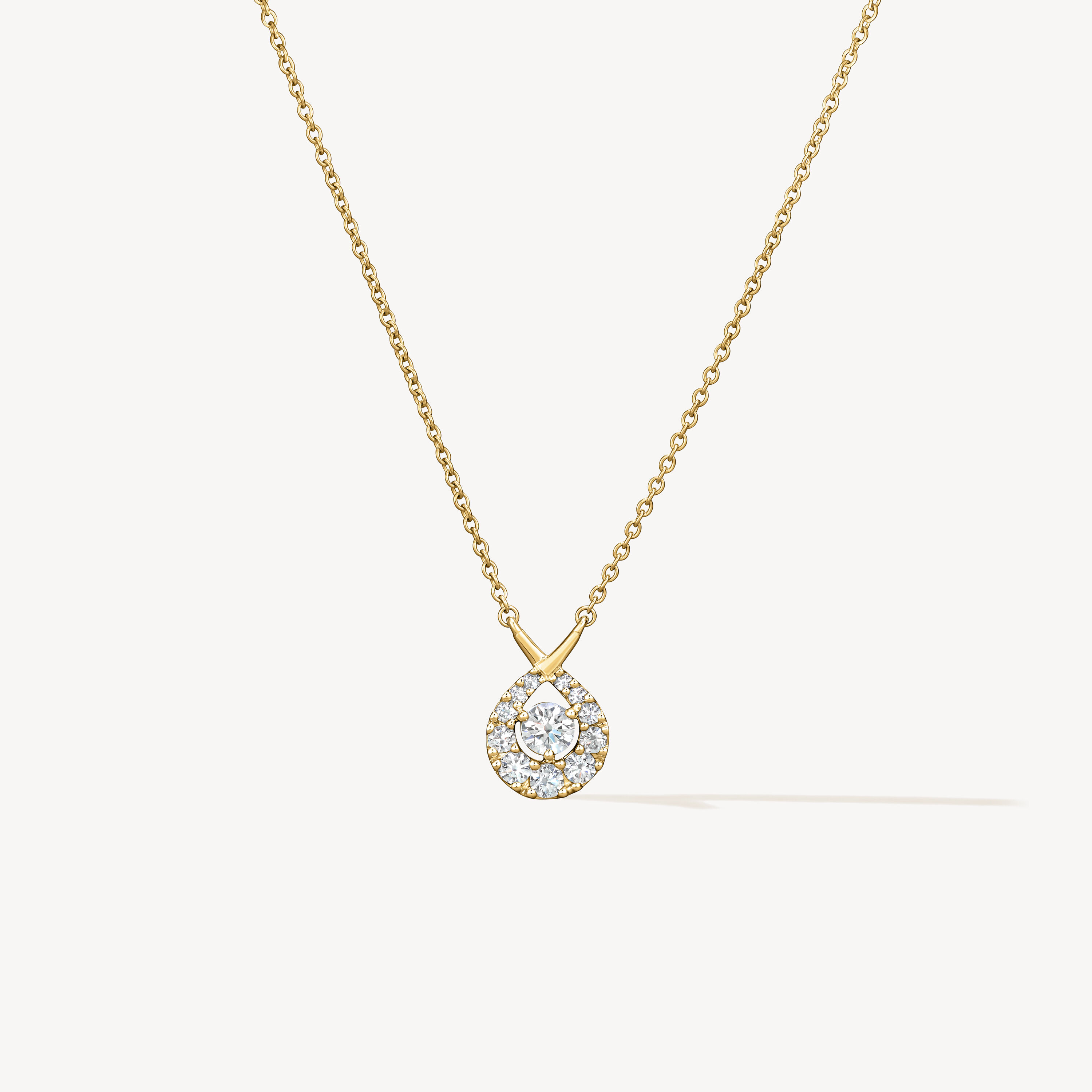Optima 鑽石項鏈, 18K 黄金, large