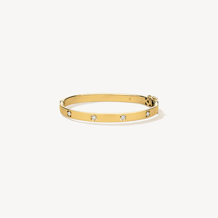 Copley Bangle, Platinum and 18K Yellow Gold, large
