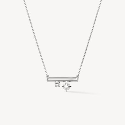 BARRE Floating 迷你鑽石項鏈, 18K 白金, large