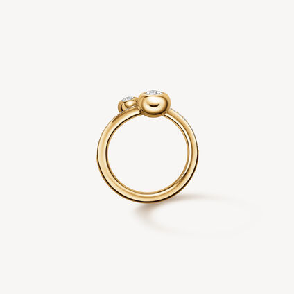 DREAM BYPASS PAV&Eacute; RING, 18K Yellow Gold, large