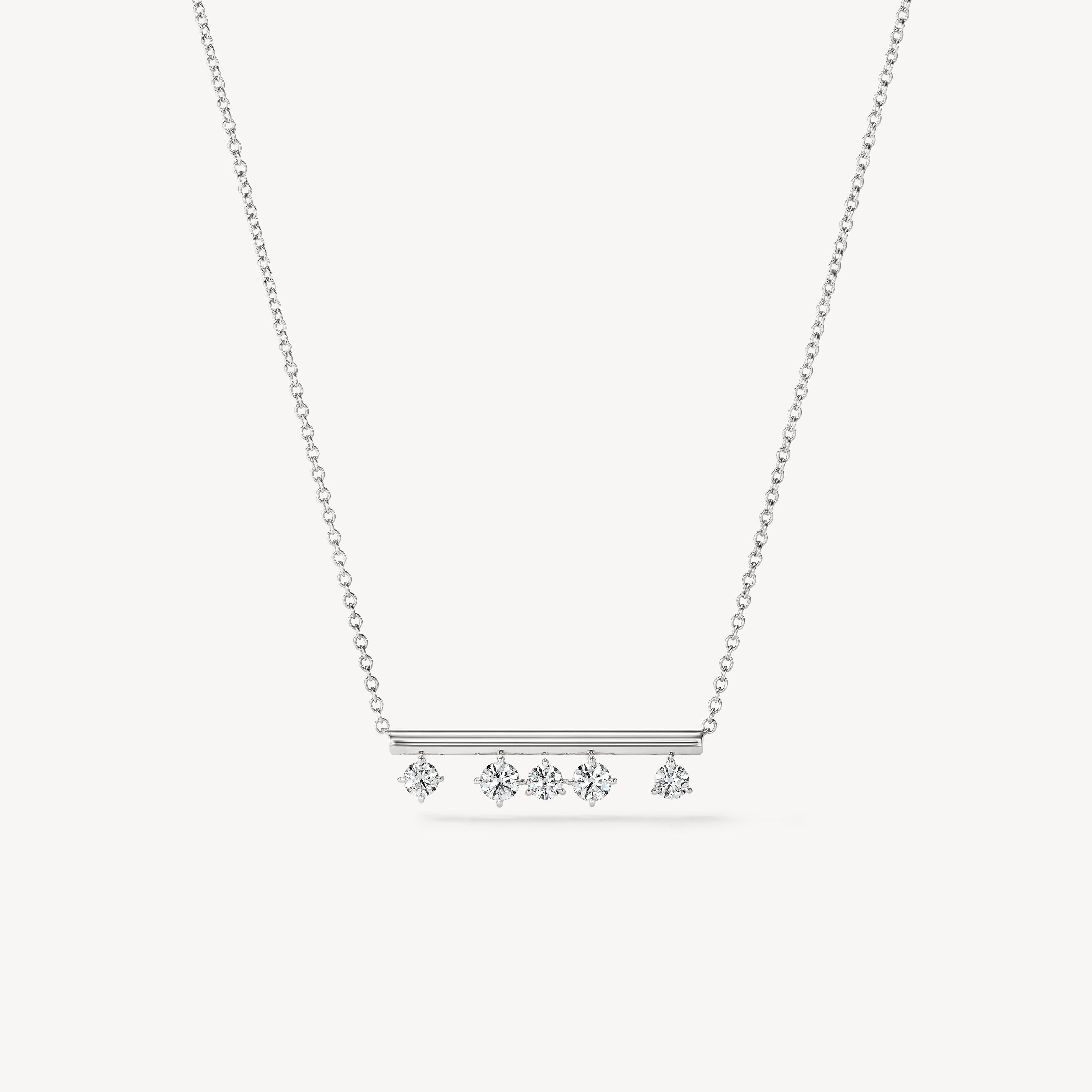 BARRE Floating Diamond Pendant Necklace, 18K White Gold, large