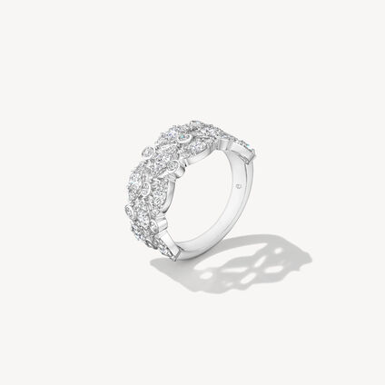 HOF Regal Bezel Triple鑽石戒指, 18K 白金, large