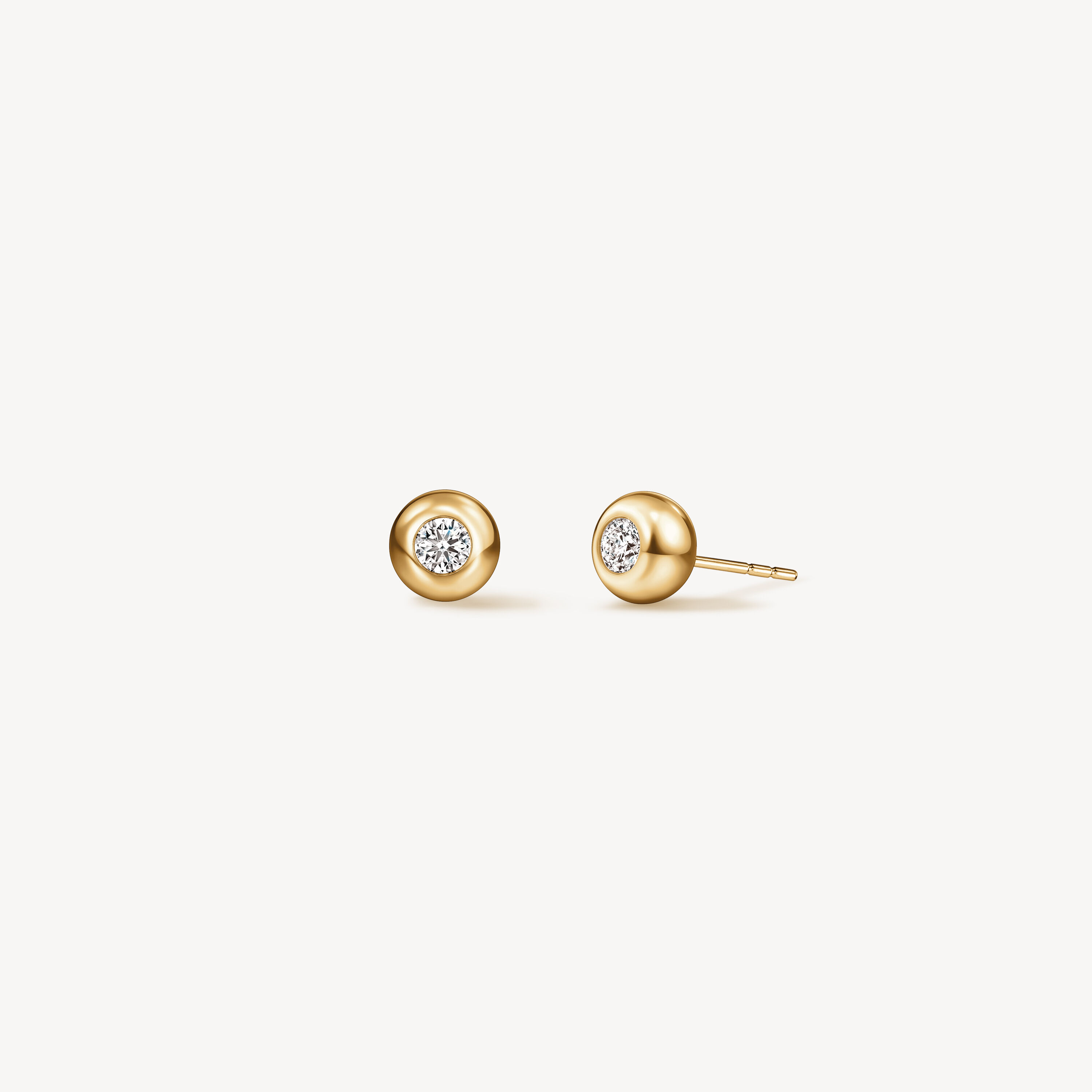 DREAM Solo Stud Earrings, 18K Yellow Gold, large