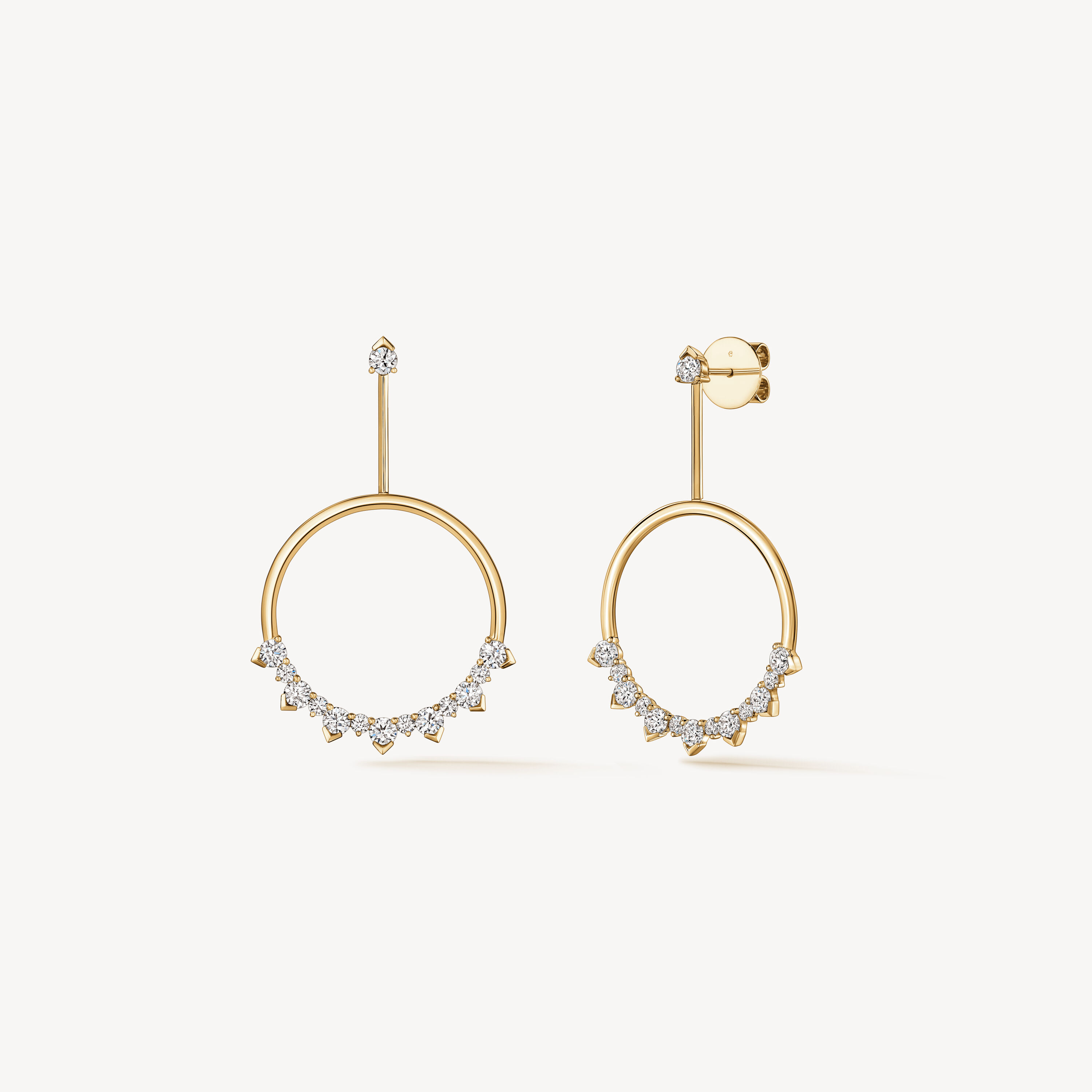 Aerial Sunrise Drop Earrings, 18K Yellow Gold, large