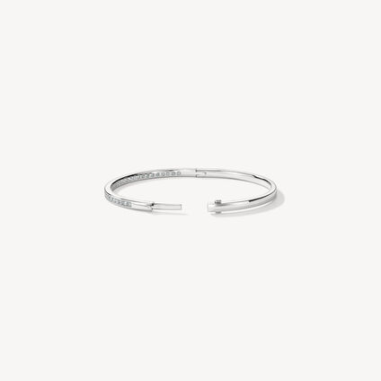 HOF Classic Channel Set Bangle, 18K White Gold, large