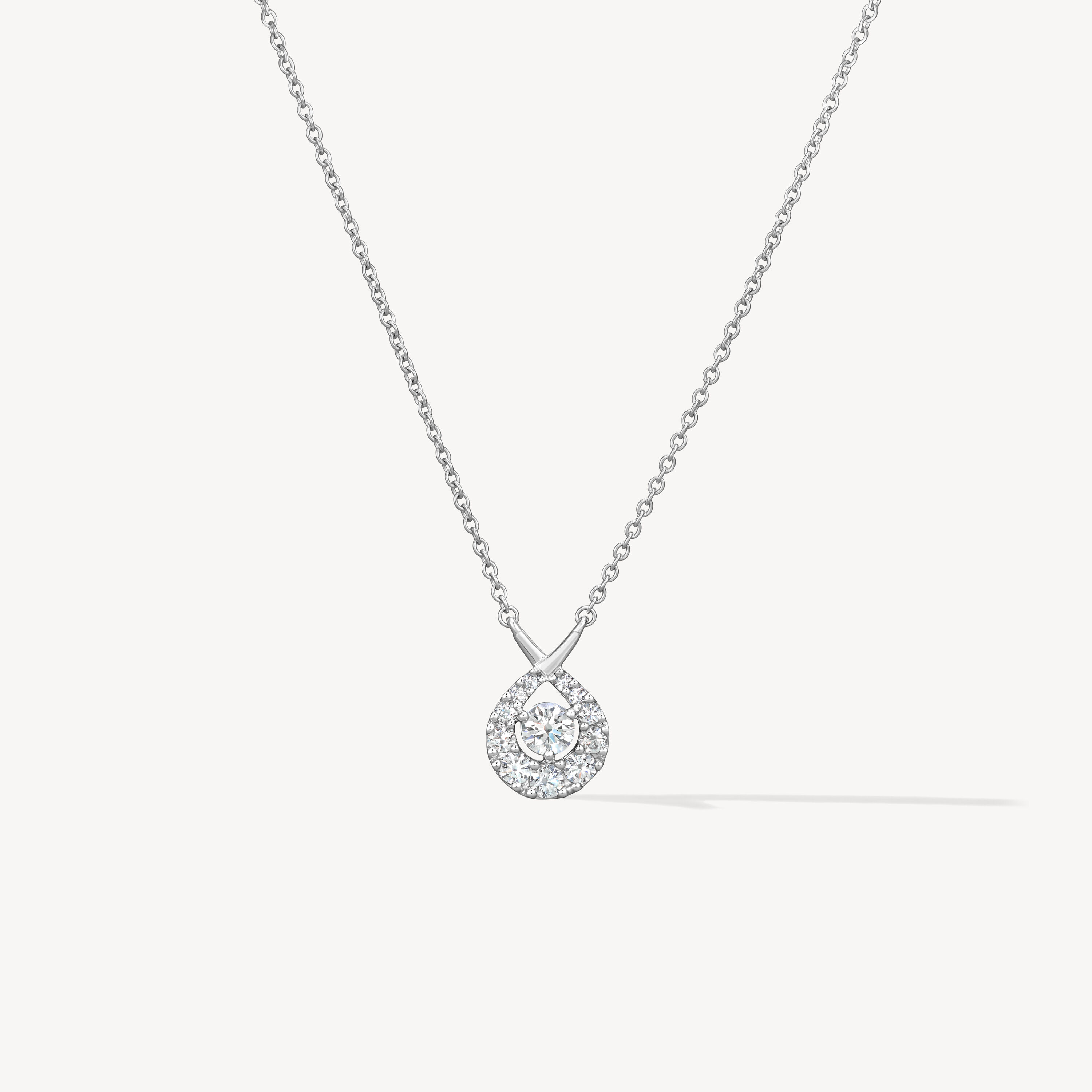 Optima 鑽石項鏈, 18K 白金, large
