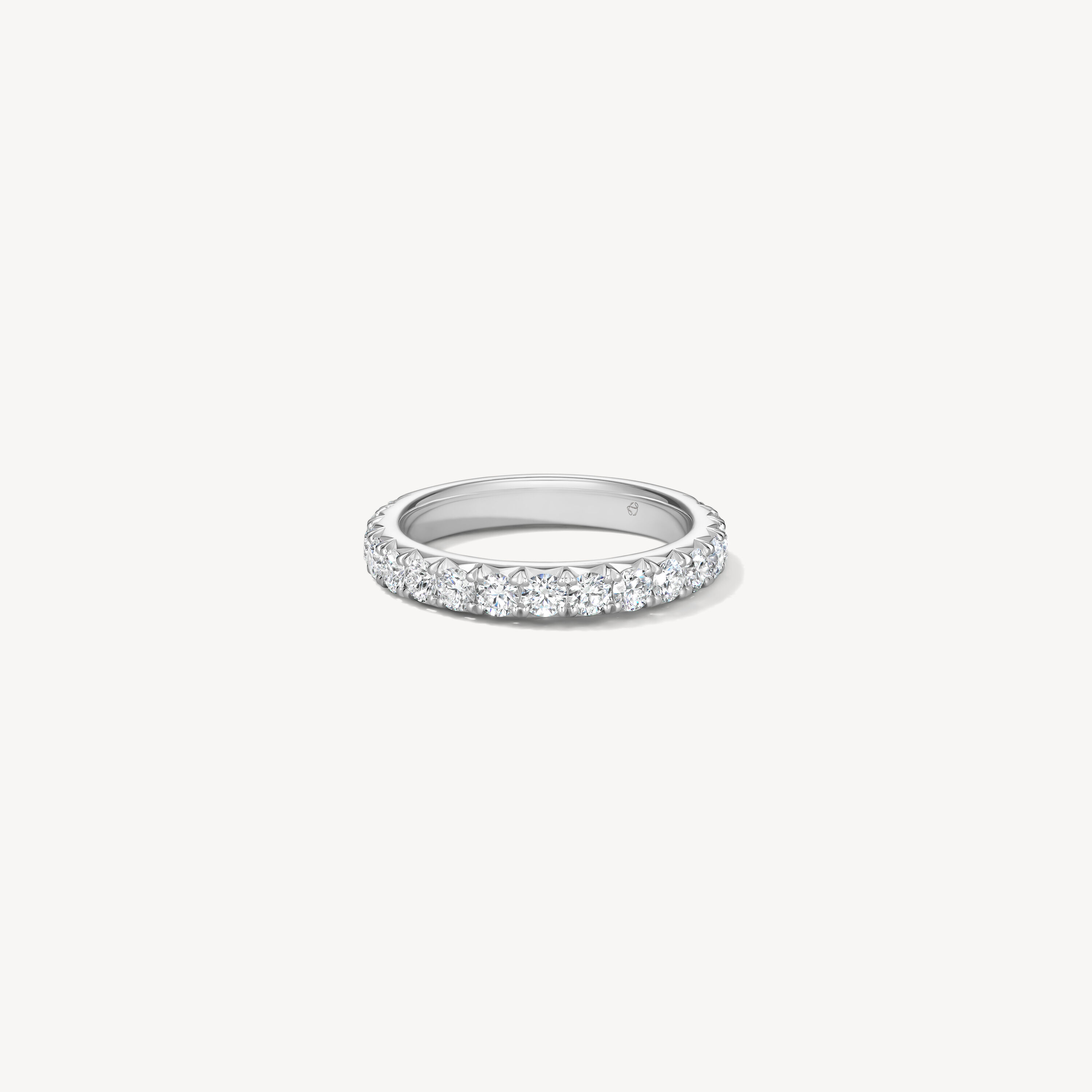 VELA French Cut Pav&eacute; 鑽石線戒　, 18K 白金, large