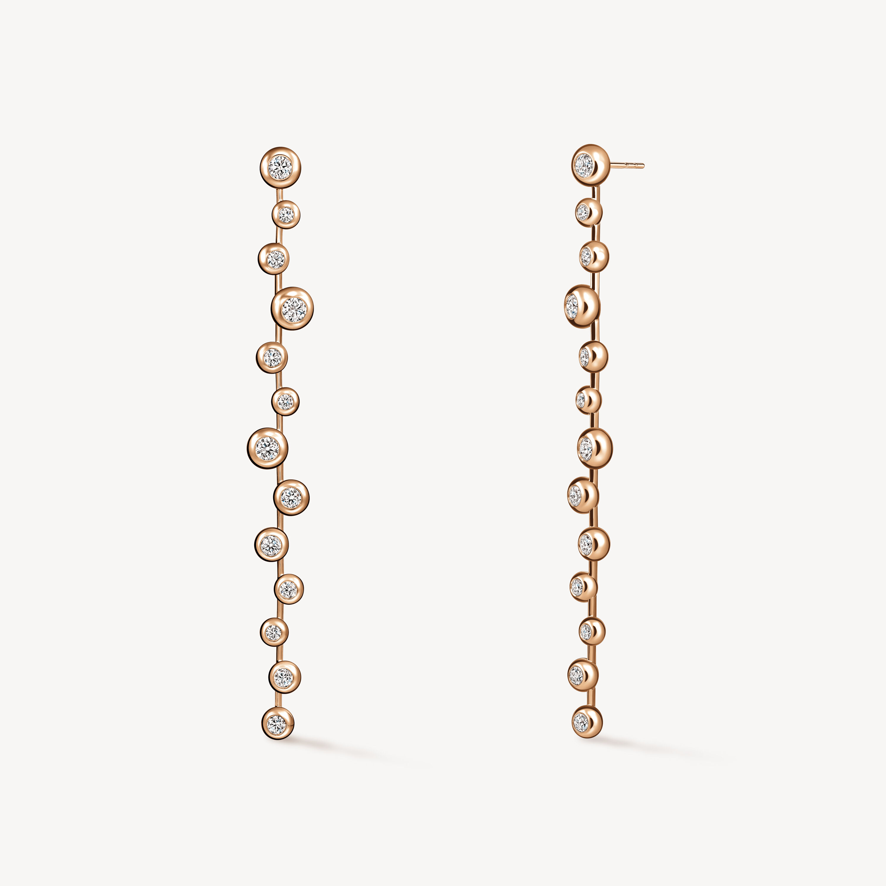DREAM FLOATING STILETTO EARRINGS, 18K Rose Gold, large