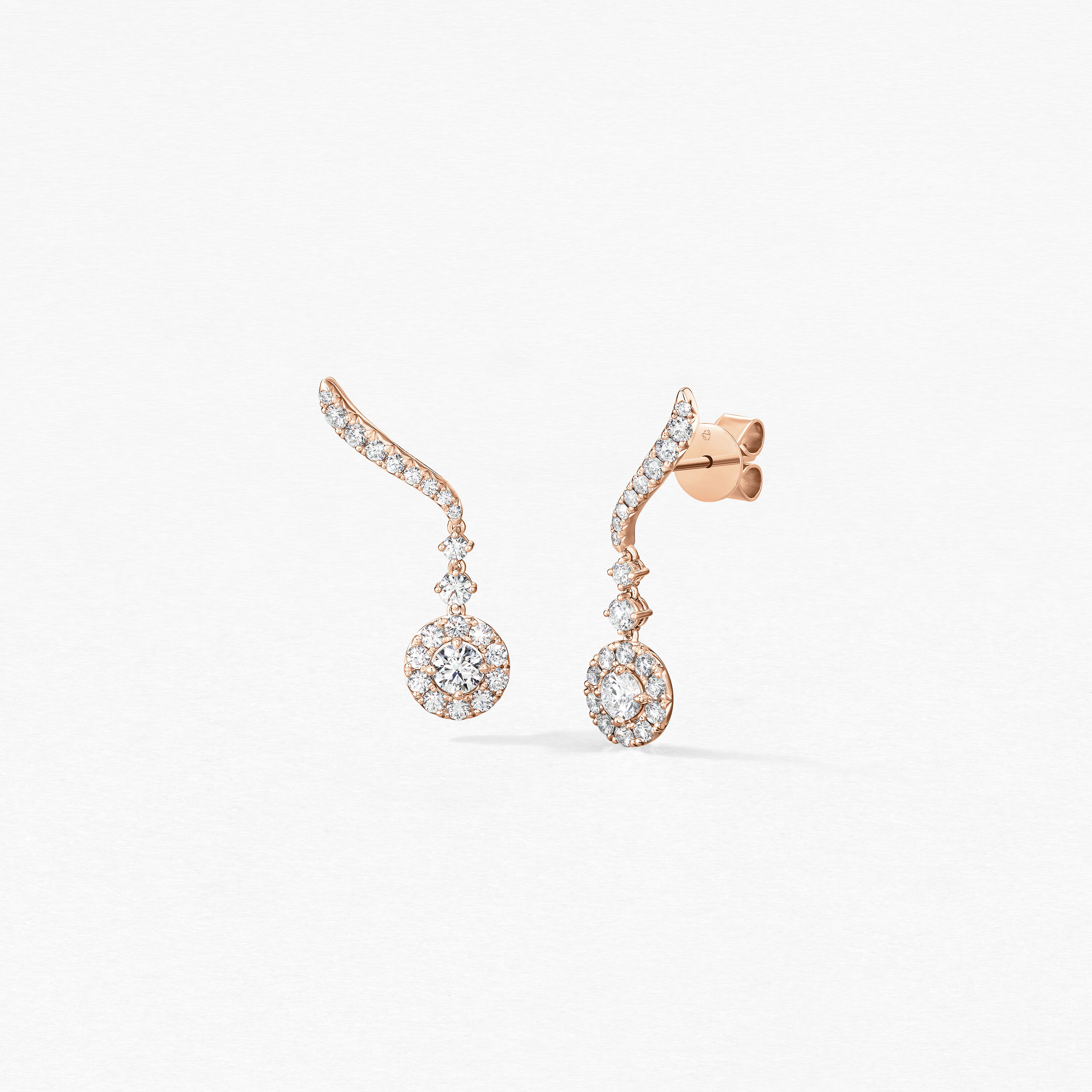 Vela Drop 鑽石耳環, 18K 黄金, large