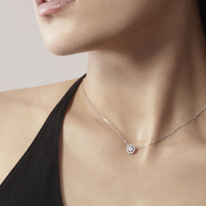 Joy Circle 鑽石項鏈, 18K 玫瑰金, large