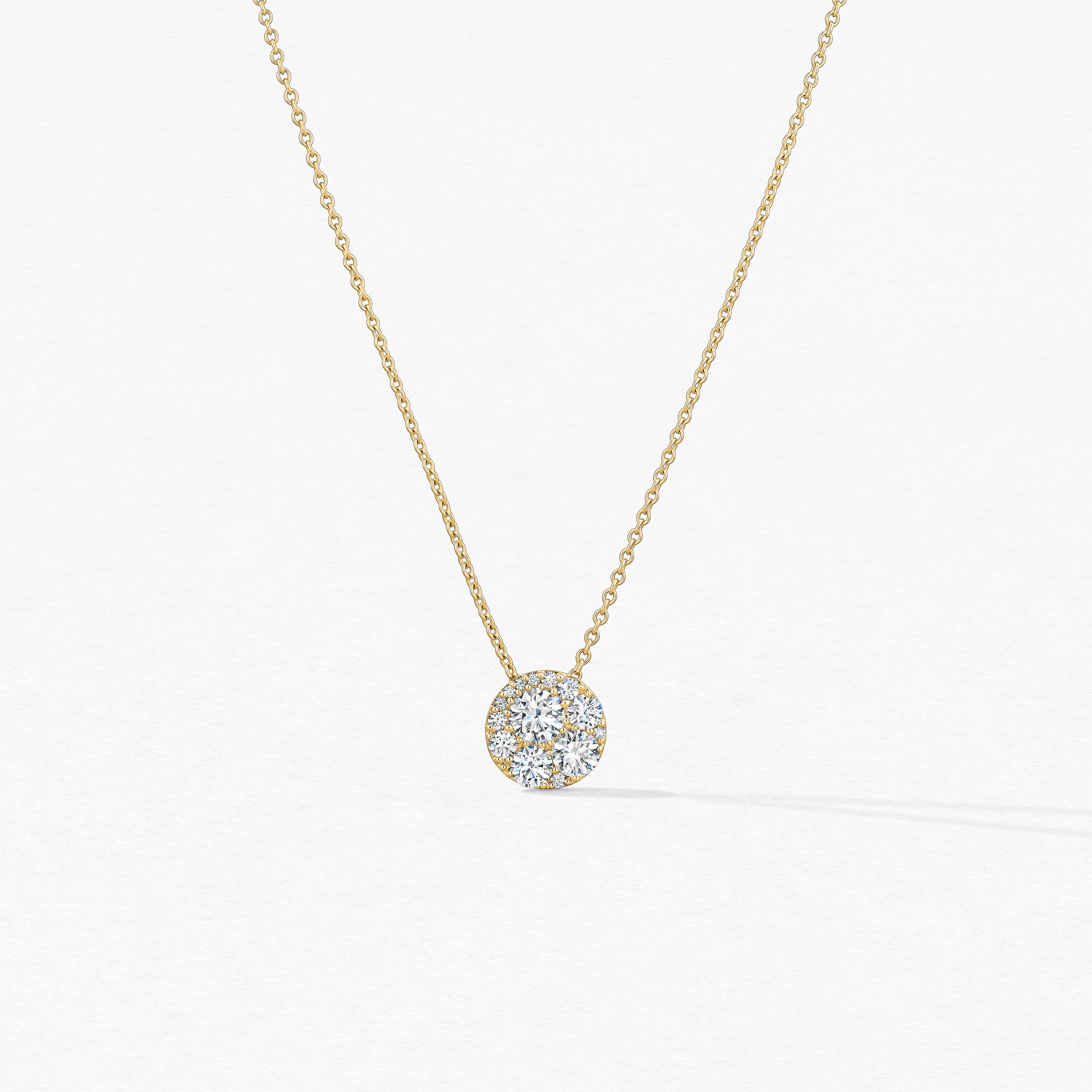 Tessa Diamond Circle Pendant Necklace, 18K Yellow Gold, large