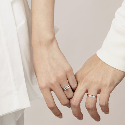 Fusion 結婚對戒, 鉑金和18K 玫瑰金, large