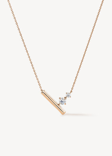 BARRE Petite Floating 鑽石項鏈, 18K 玫瑰金 BARRE Petite Floating 鑽石項鏈, 18K 玫瑰金, large
