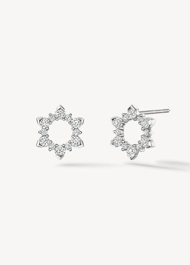 Aerial Open Sunburst 鑽石耳環(小), 18K 白金 Aerial Open Sunburst 鑽石耳環(小), 18K 白金, large