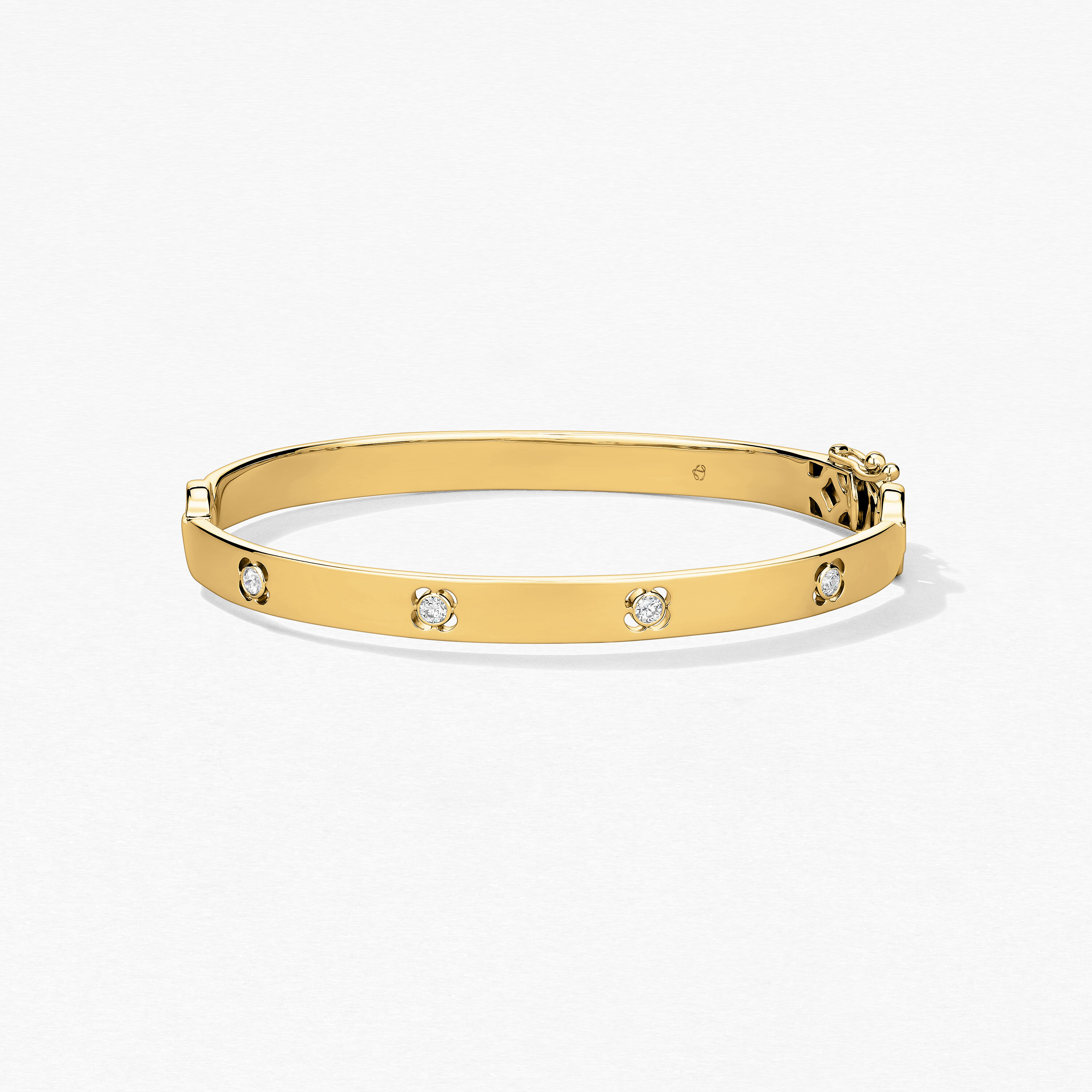 Copley Bangle, 18k Yellow Gold w/Platinum, large