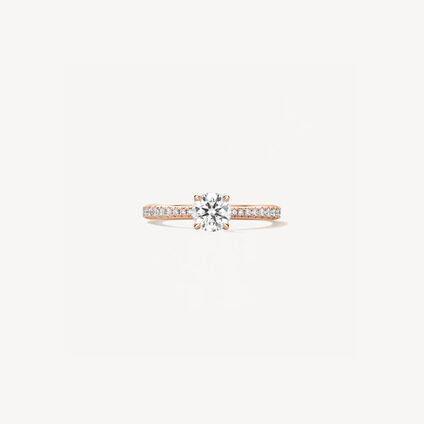 VELA Solitaire with Diamond Band 鑽石戒指　, 18K 玫瑰金, large