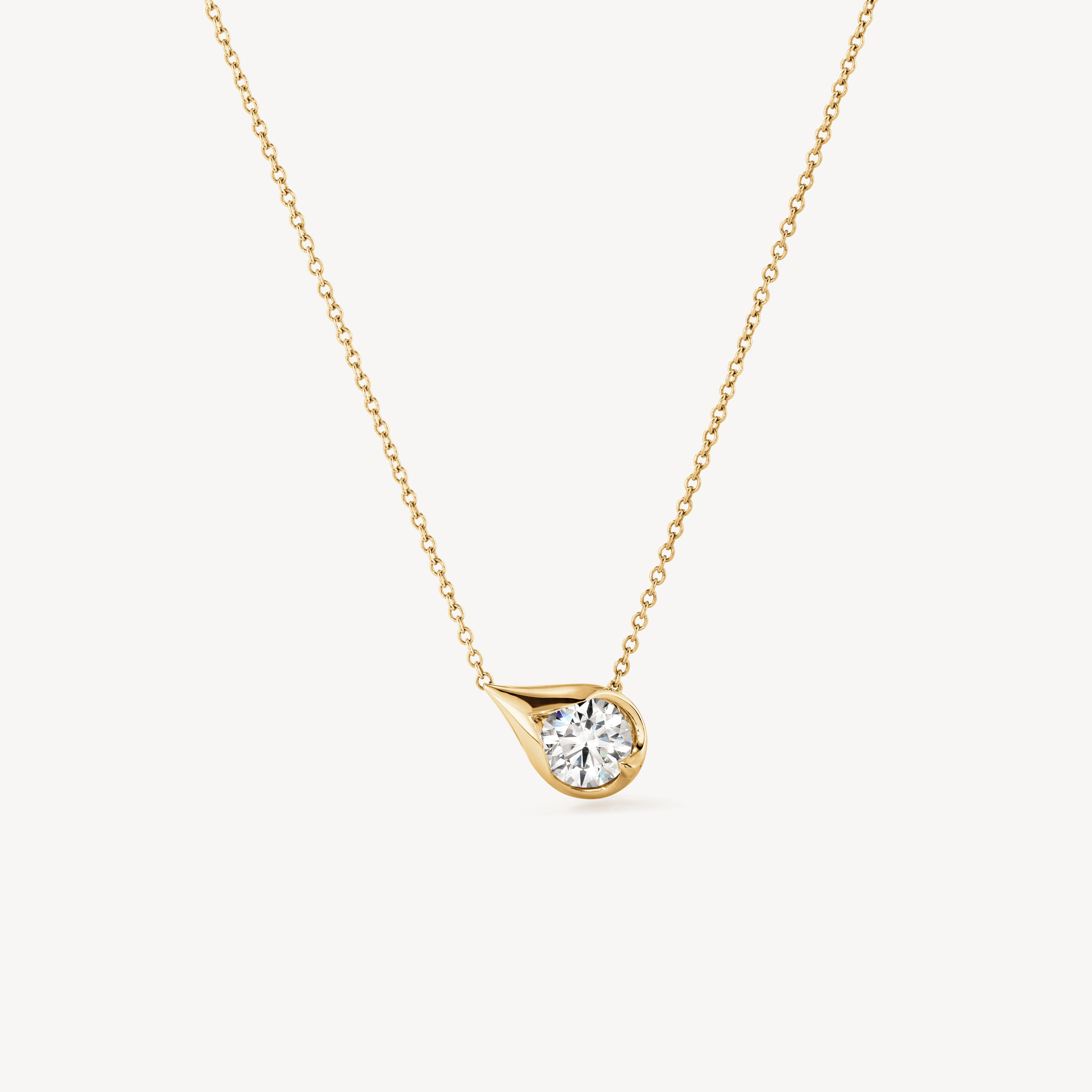 LU Droplet 鑽石項鏈, 18K 黄金, large