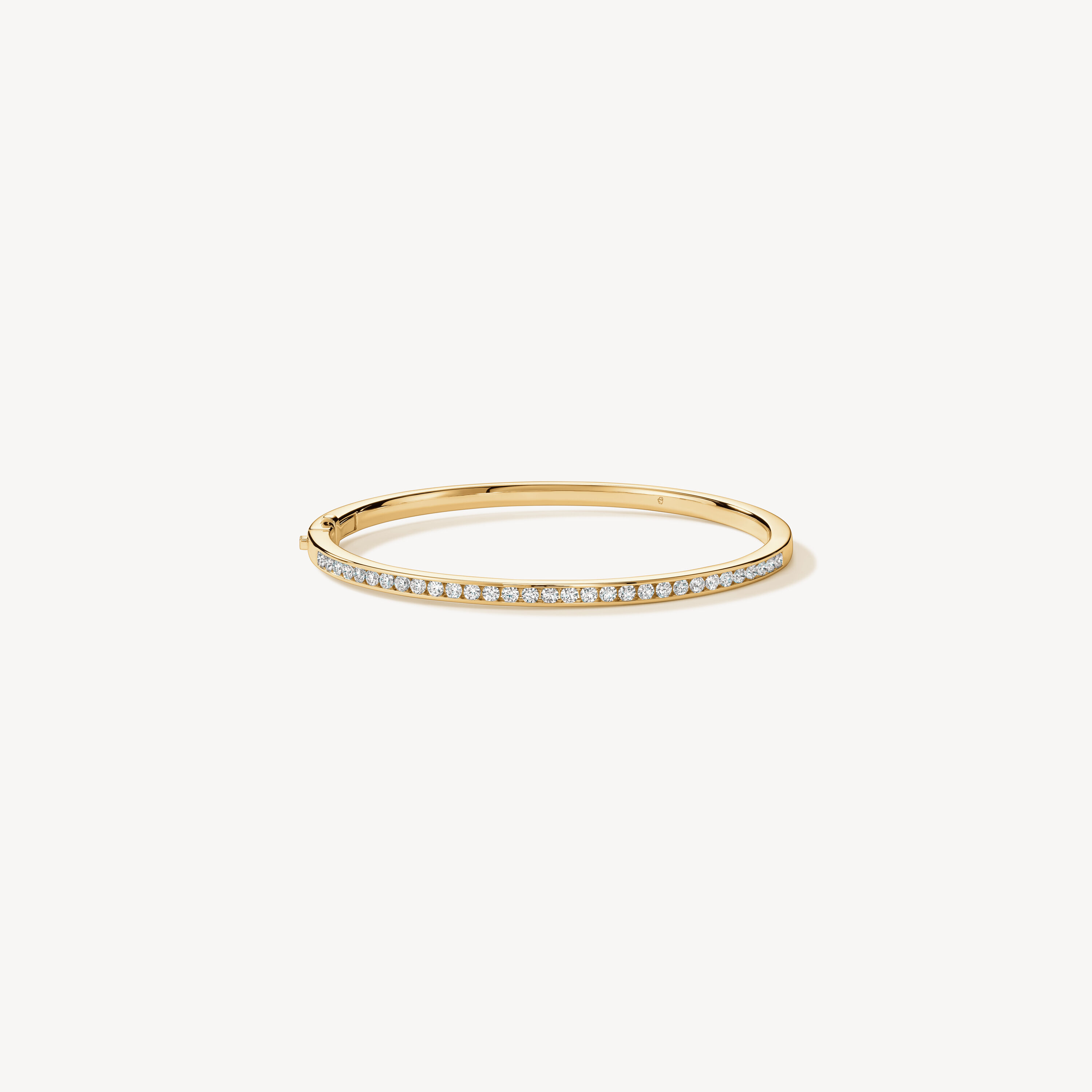 HOF Classic Channel Set Bangle, 18K Yellow Gold, large