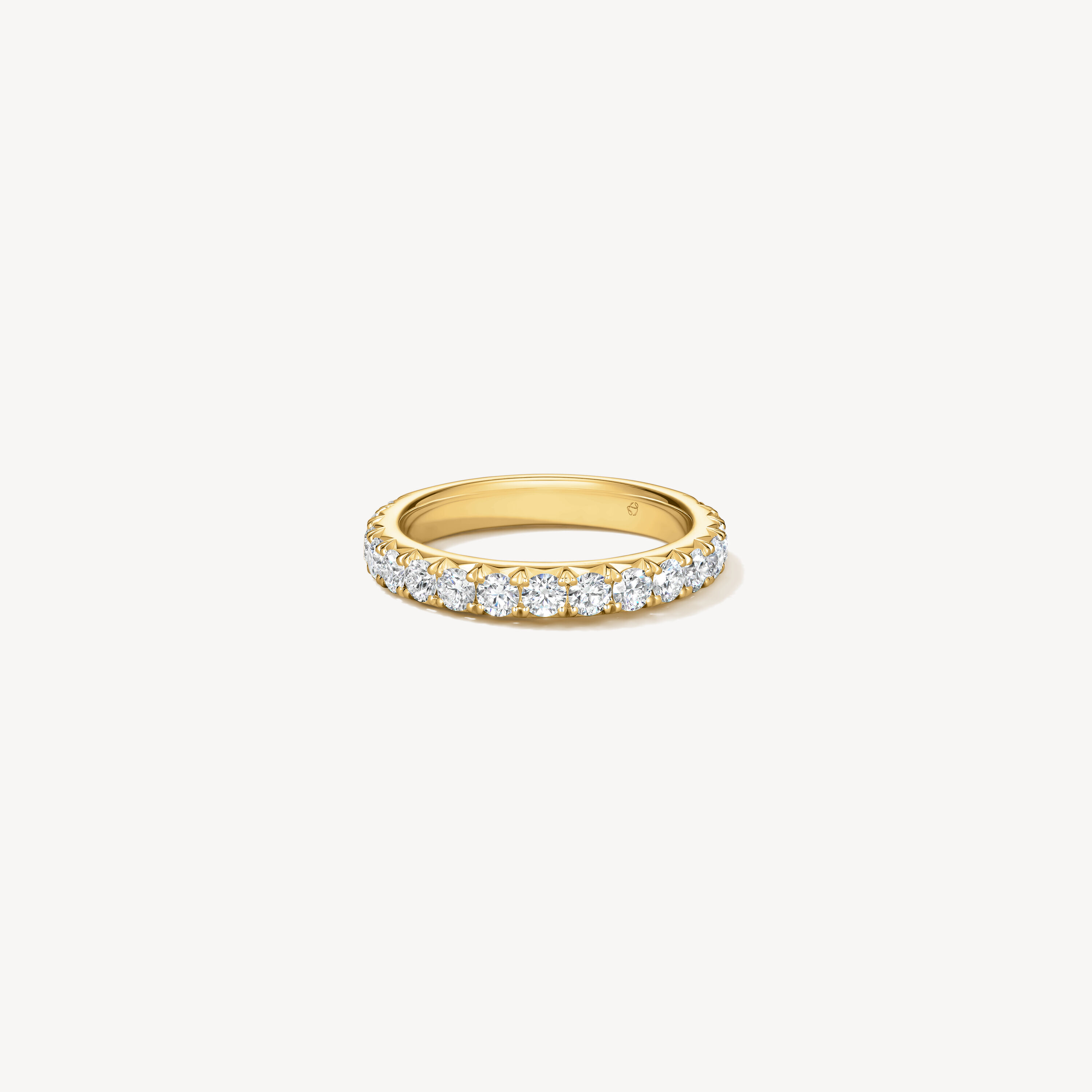 VELA French Cut Pav&eacute; 鑽石線戒　, 18K 黄金, large