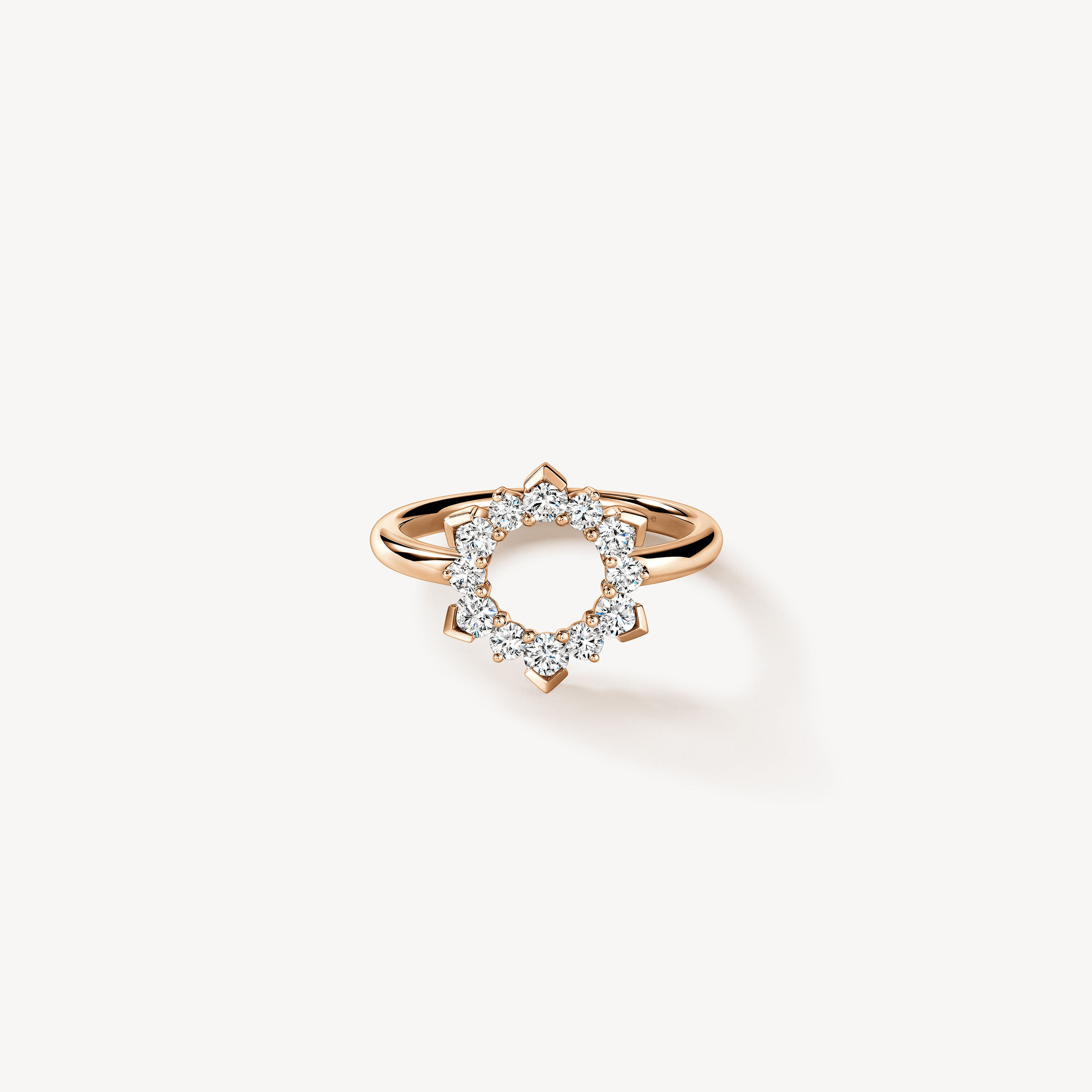 Aerial Open Sunburst Ring, 18K Rose Gold, large