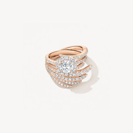 VELA Halo with Diamond Band 鑽石戒指　　, 18K 玫瑰金, large