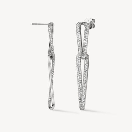 INSIDE/OUT Pavé Link Earrings, 18K White Gold INSIDE/OUT Pavé Link Earrings, 18K White Gold, large