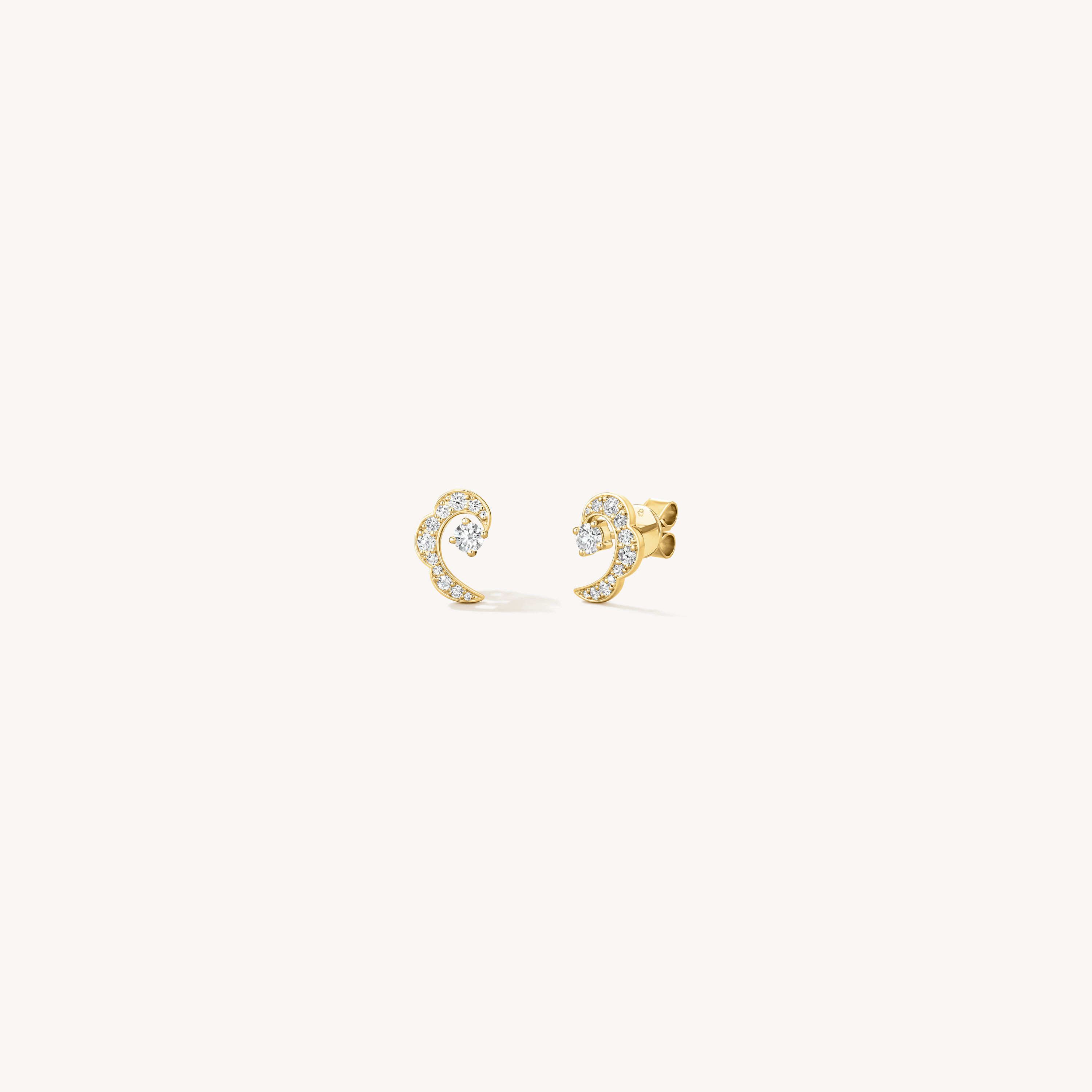 Lorelei Ribbon Studs, 18K Yellow Gold, large