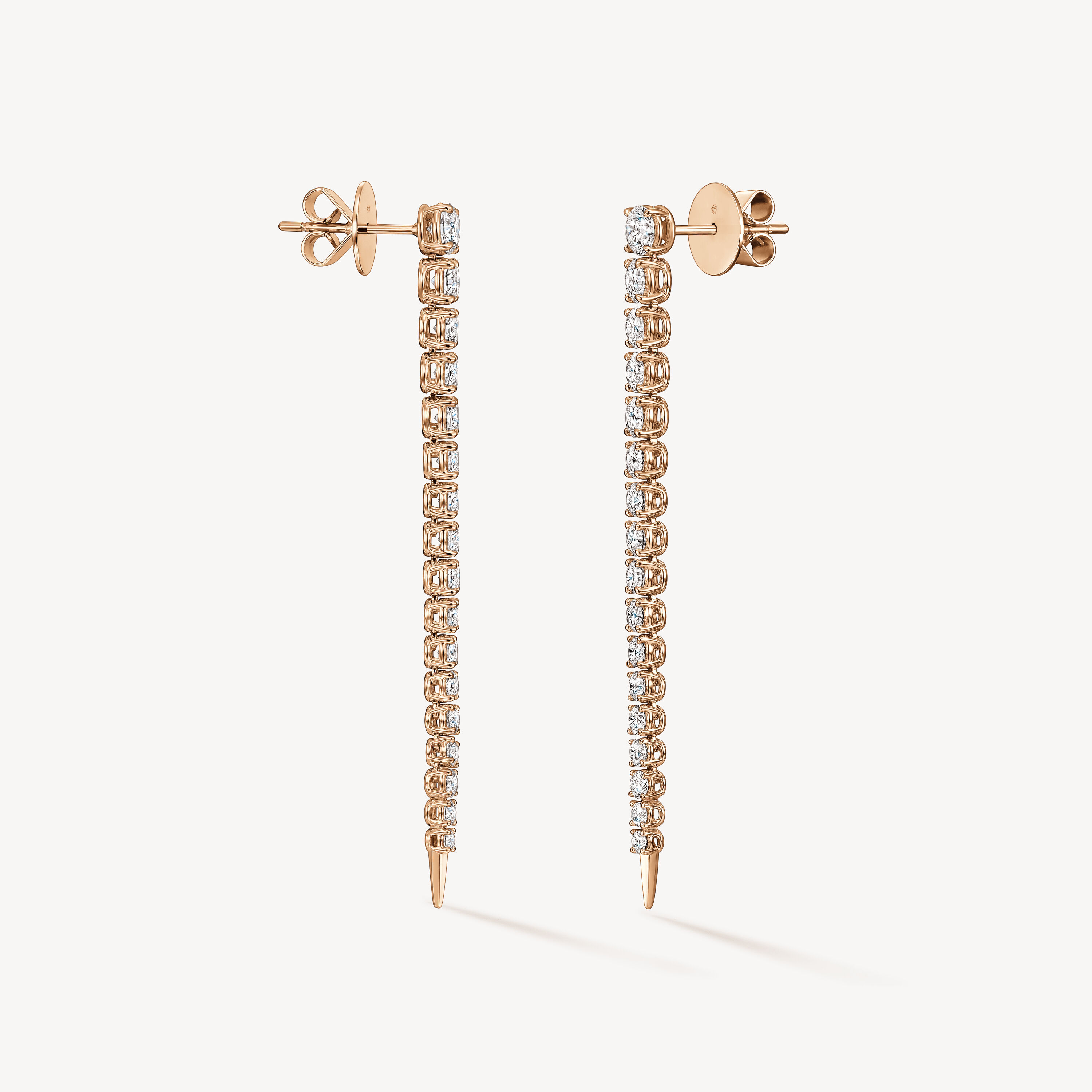 ICICLE&nbsp;DIAMOND DROP EARRINGS, MEDIUM, 18K Rose Gold, large